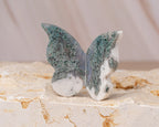Moss Agate Butterfly Carving