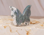 Moss Agate Butterfly Carving