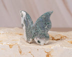 Moss Agate Butterfly Carving