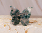 Moss Agate Butterfly Carving