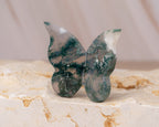 Moss Agate Butterfly Carving
