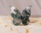 Moss Agate Butterfly Carving