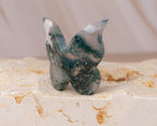 Moss Agate Butterfly Carving