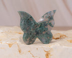 Moss Agate Butterfly Carving