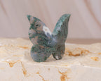 Moss Agate Butterfly Carving