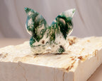Moss Agate Butterfly Carving
