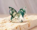 Moss Agate Butterfly Carving
