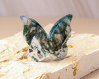 Moss Agate Butterfly Carving