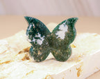 Moss Agate Butterfly Carving