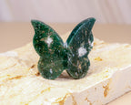 Moss Agate Butterfly Carving