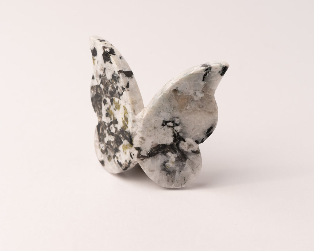 Rainbow Moonstone Butterfly Carving
