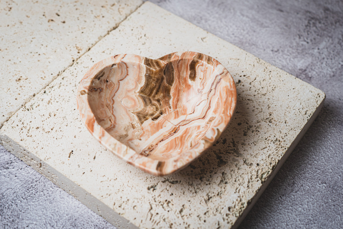 Moroccan Onyx Heart-Shaped Bowl