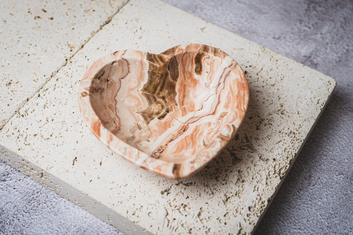 Moroccan Onyx Heart-Shaped Bowl