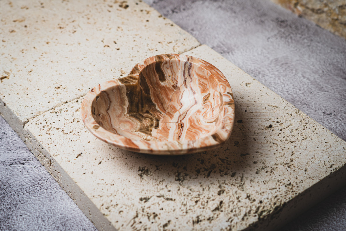 Moroccan Onyx Heart-Shaped Bowl