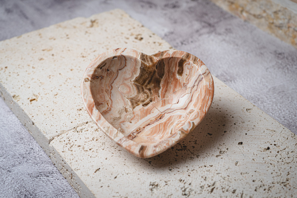 Moroccan Onyx Heart-Shaped Bowl
