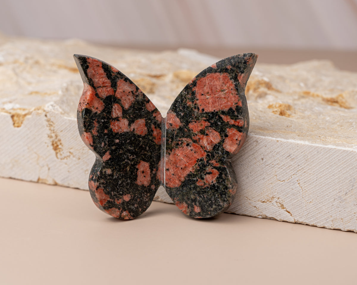 Unakite Butterfly Carving