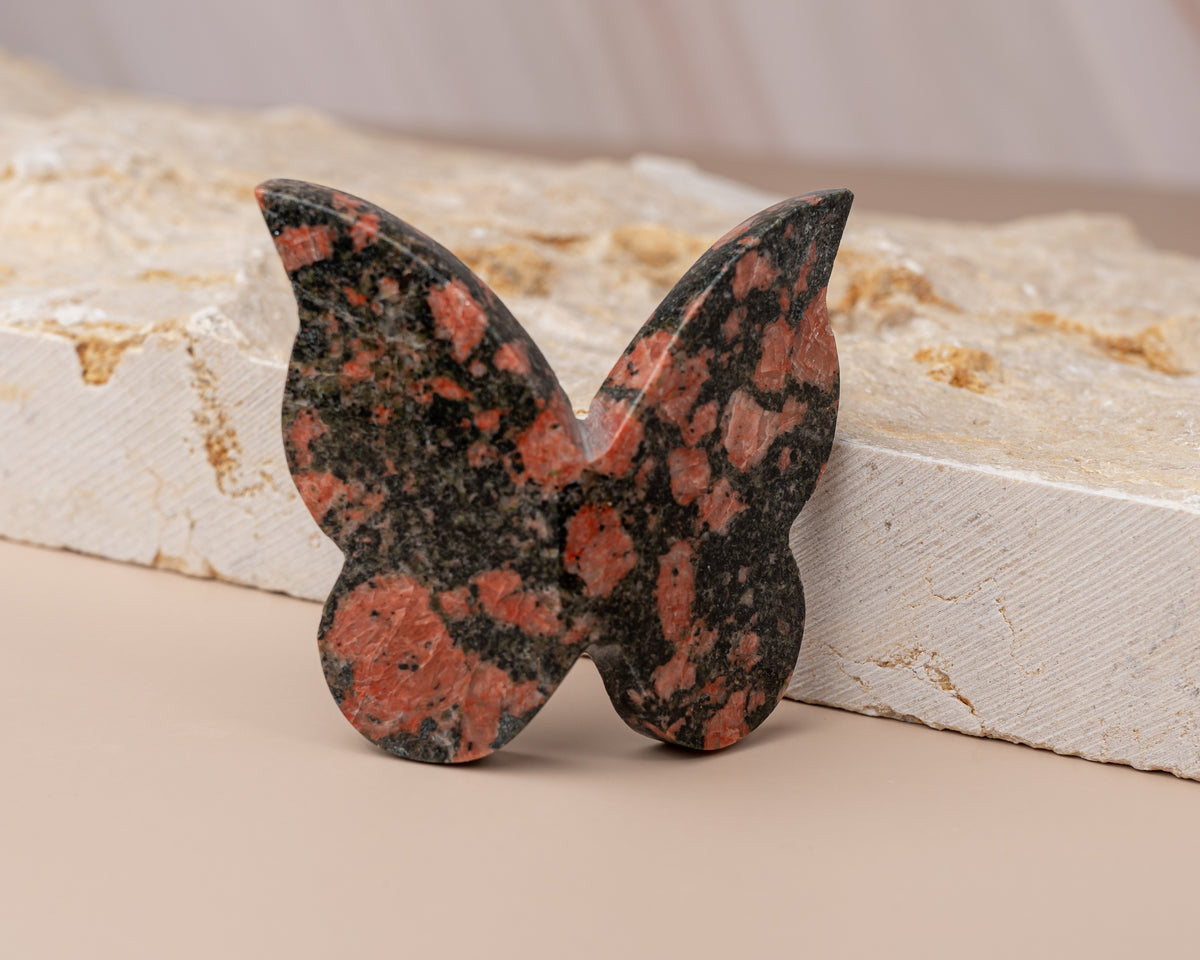 Unakite Butterfly Carving