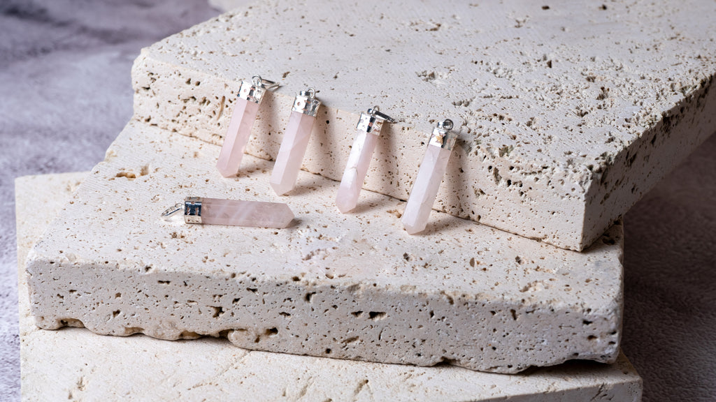 Rose Quartz Pencil Pendant