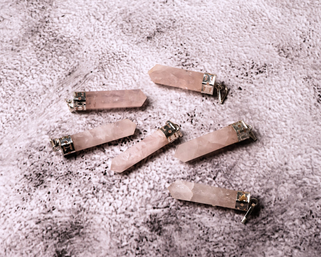 Rose Quartz Pencil Pendant